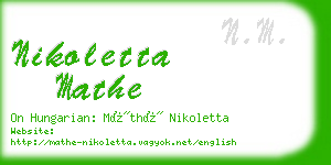 nikoletta mathe business card